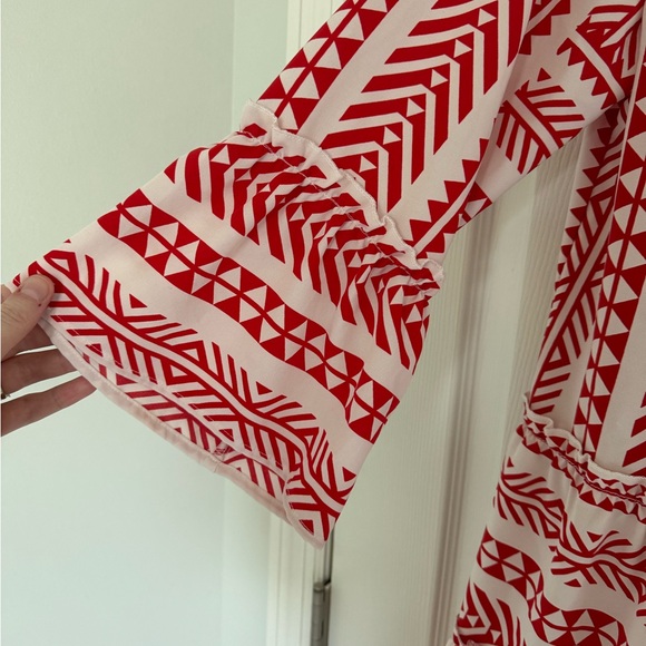 Red Patterned Swimsuit Coverup | Summer Dress - Picture 5 of 6